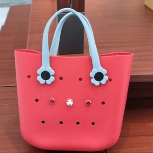 Rubber Tote Charm Bag with 3 charms